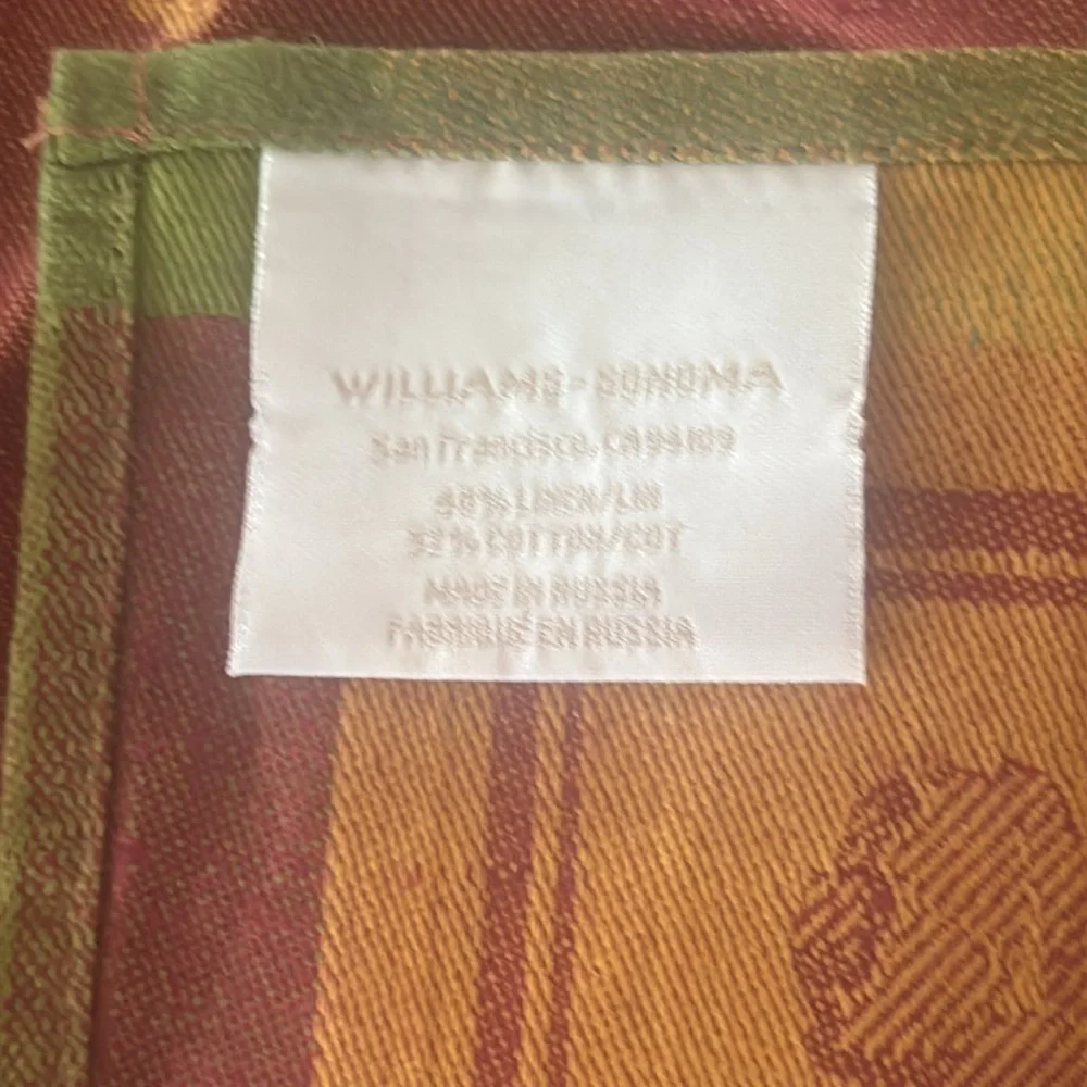 Williams Sonoma Woven Cotton/Linen Kitchen Towel New!